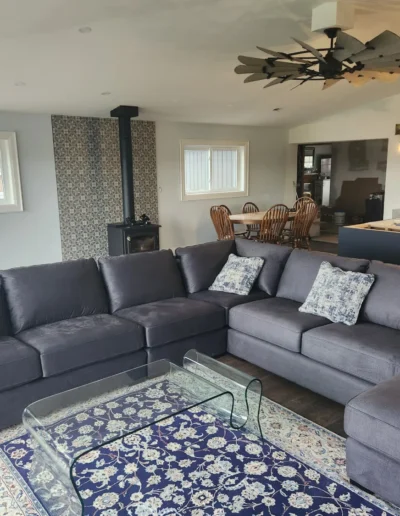 Interior remodeling with stylish wall decor and lighting