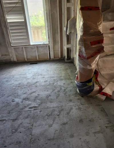 Renovation team working on structural improvements