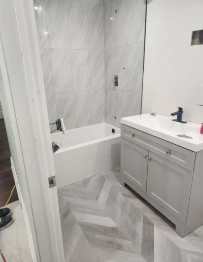 Kitchen renovation with cabinets and countertop upgrade