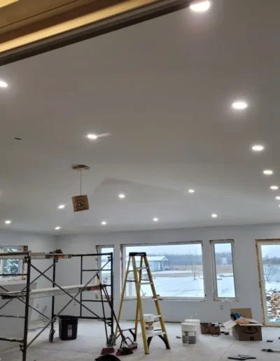 Home renovation contractor working on modern house interior