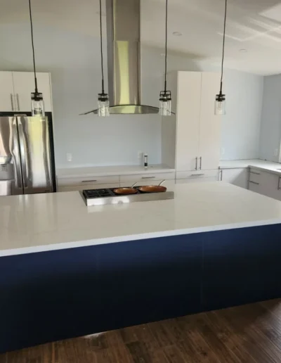 Carpenter working on custom cabinetry installation